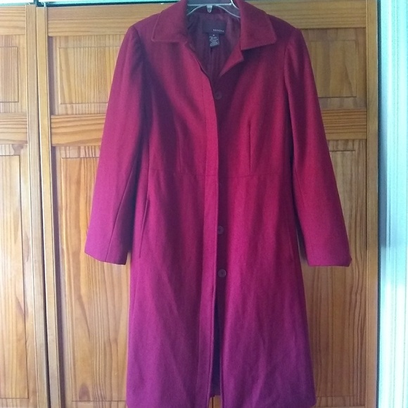 Merona red wool trench coat - Picture 3 of 5
